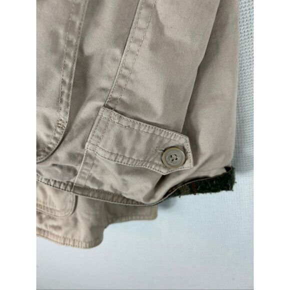 Vtg Barn Coat Women’s XL Tan Canvas Corduroy Collar Plaid Lined Utility Pockets - Picture 15 of 15